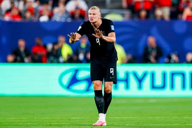 Erling Haaland of Norway gestures Norway v Senegal, Group I - FIFA World Cup, WM, Weltmeisterschaft, Fussball 2026, Norway v Senegal, New York New Jersey Stadium, June 22, 2026, East Rutherford, United States.