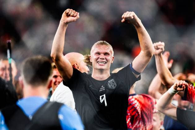 RECORD DATE NOT STATED FIFA World Cup, WM, Weltmeisterschaft, Fussball 2026 - Group I - Norway v Senegal Erling Haaland player of Norway celebrates Norway s 3-2 win over Senegal in the second round of Group I of the 2026 FIFA World Cup group stage at New York New Jersey Stadium, in East Rutherford, United States, on Monday, June 22, 2026.(Foto: William Volcov Brazil Photo Press IMAGO) Sports East Rutherford NJ United States of America Copyright: xWILLIAMxVOLCOVx