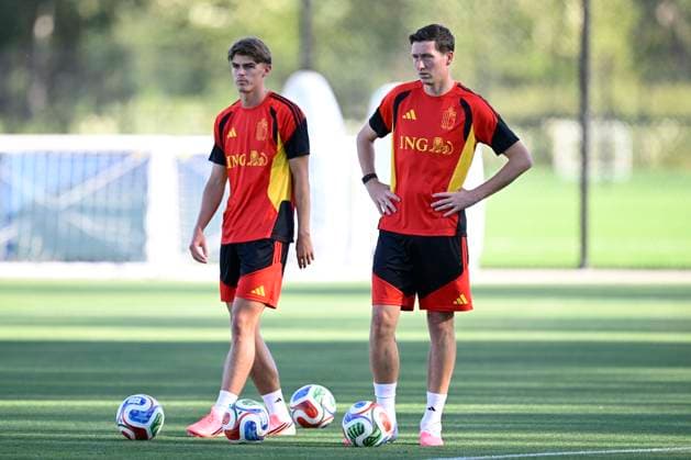 Belgian national football team - FIFA World Cup, WM, Weltmeisterschaft, Fussball 2026 - media activities 22 06 2026 RENTON, UNITED STATES OF AMERICA - JUNE 22 : Vanaken Hans midfielder of Belgium and De Ketelaere Charles midfielder of Belgium pictured during a training session of the Belgian national football team during the FIFA World Cup 2026 on June 22, 2026 in Renton, United States of America, 22 06 2026 Renton United States of America  Copyright: xNicoxVereeckenx