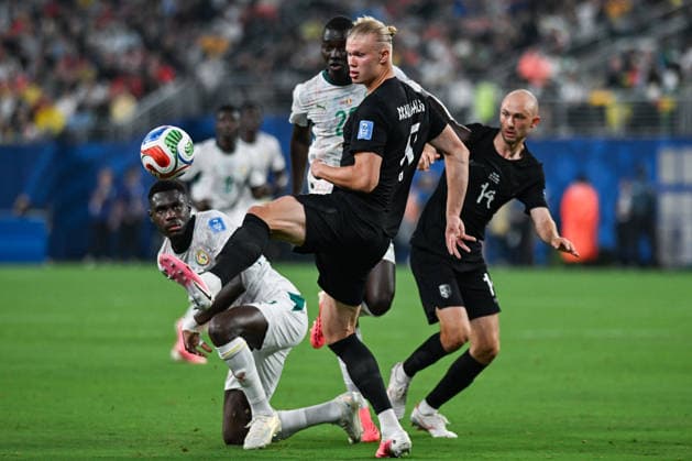 Erling Haaland of Norway (C) controls the ball during a FIFA Men’s World Cup 2026 Group Stage football match between Norway and Senegal at New York New Jersey Stadium, in Philadelphia on June 22th 2026 (Photo by Andre Ricardo SPP)  Copyright: xAndrexRicardo SPPx Sportspressphoto_SPR173935