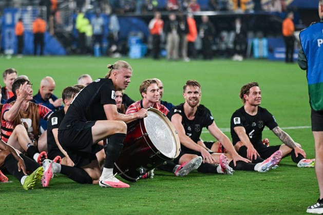 Erling Haaland of Norway and team mates celebrate after winning the FIFA Men’s World Cup 2026 Group Stage football match between Norway and Senegal at New York New Jersey Stadium, in Philadelphia on June 22th 2026 (Photo by Andre Ricardo SPP)  Copyright: xAndrexRicardo SPPx Sportspressphoto_SPR173957