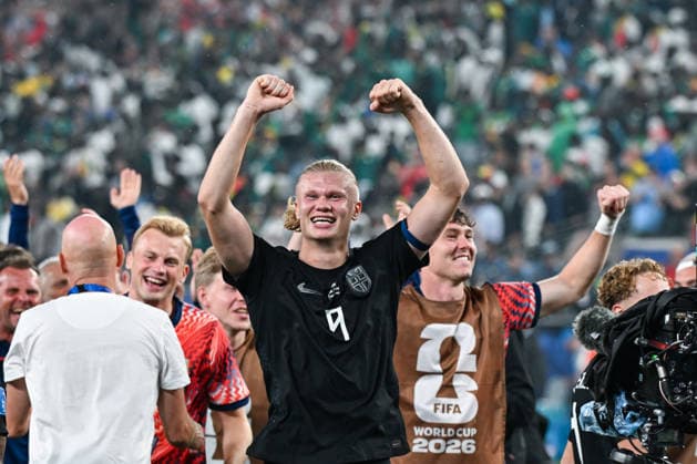 Erling Haaland of Norway and team mates celebrate after winning the FIFA Men’s World Cup 2026 Group Stage football match between Norway and Senegal at New York New Jersey Stadium, in Philadelphia on June 22th 2026 (Photo by Andre Ricardo SPP)  Copyright: xAndrexRicardo SPPx Sportspressphoto_SPR173965