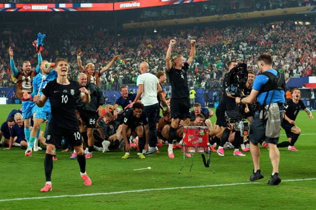IPA85959443 - Norwegian players celebrate their victory during the Norway vs. Senegal FIFA World Cup, WM, Weltmeisterschaft, Fussball match in New York, USA, on June 22, 2026  Copyright: xEmmanuelexMastrodonato IPAxSportx xx 85959443