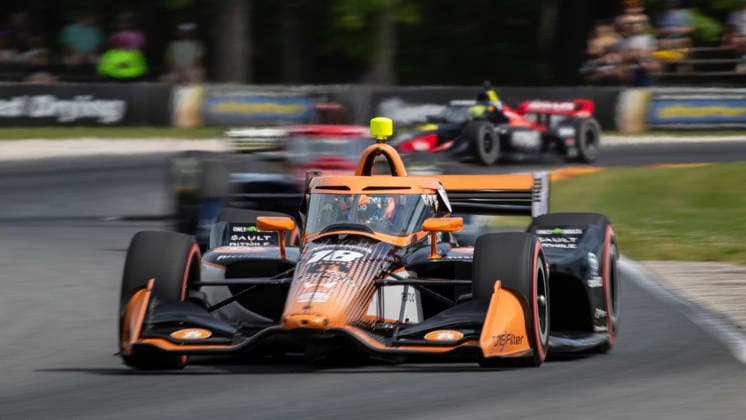June 21, 2026: IndyCar, Indy Car, IRL, USA driver Romain Grosjean (18) warms up before the XPEL Grand Prix at Road America in Elkhart Lake, WI. CSM Elkhart Lake United States of America - ZUMAc04_ 20260621_zma_c04_142 Copyright: xMikexWulfx