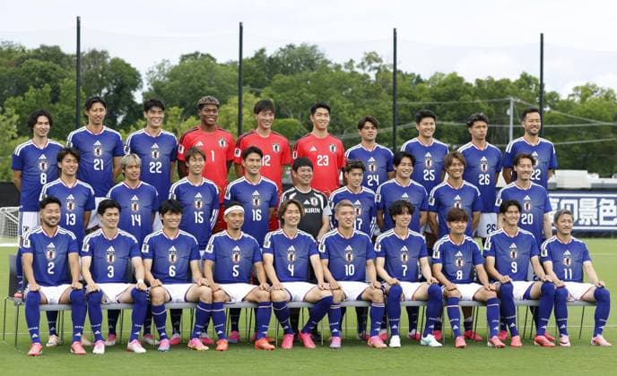 Football: 2026 World Cup Japan s football World Cup squad poses for a team photo at its training camp in the suburbs of Nashville, Tennessee, on June 22, 2026.  A14AA0005619913P