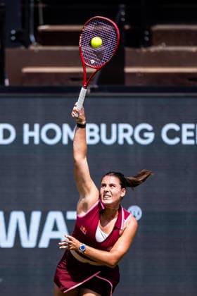 BAD HOMBURG, GERMANY - JUNE 23: Emma Navarro (USA) during the Bad Homburg Open powered by Solarwatt Singles match between Eva Lys (GER) vs Emma Navarro (USA) at Kurpark Bad Homburg on June 23, 2026 in Bad Homburg, Germany. Hessen Germany Copyright: xSteffiexWunderlx