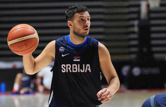 Practice Serbia basketball national team, Nationalteam FIBA Basketball World Cup 2027 European Qualifiers Window 3 Belgrade, Serbia. June 23rd 2026. Jovan Novak of Serbia during an open training session ahead of the FIBA Basketball World Cup 2027 European Qualifiers Group C games against Switzerland on July 2 and Bosnia and Herzegovina on July 5, in Belgrade, Serbia. Belgrade Serbia Copyright: xPedjaxMilosavljevic STARSPORTx x2026x
