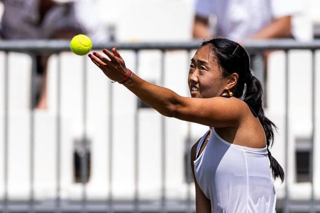 BAD HOMBURG, GERMANY - JUNE 23: Ann Li (USA) during the Bad Homburg Open powered by Solarwatt Singles match between Ann Li (USA) vs Ekaterina Alexandrova at Kurpark Bad Homburg on June 23, 2026 in Bad Homburg, Germany. Hessen Germany Copyright: xSteffiexWunderlx
