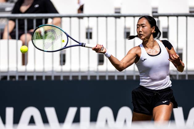 BAD HOMBURG, GERMANY - JUNE 23: Ann Li (USA) during the Bad Homburg Open powered by Solarwatt Singles match between Ann Li (USA) vs Ekaterina Alexandrova at Kurpark Bad Homburg on June 23, 2026 in Bad Homburg, Germany. Hessen Germany Copyright: xSteffiexWunderlx
