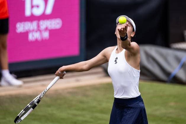 BAD HOMBURG, GERMANY - JUNE 23: Xinyu Wang (CHN) during the Bad Homburg Open powered by Solarwatt Singles match between Xinyu Wang (CHN) vs Leylah Fernandez (CAN) at Kurpark Bad Homburg on June 23, 2026 in Bad Homburg, Germany. Hessen Germany Copyright: xSteffiexWunderlx