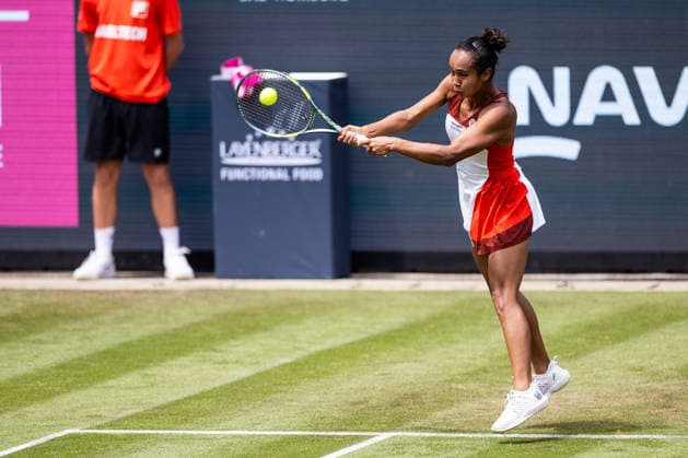 BAD HOMBURG, GERMANY - JUNE 23: Leylah Fernandez (CAN) during the Bad Homburg Open powered by Solarwatt Singles match between Xinyu Wang (CHN) vs Leylah Fernandez (CAN) at Kurpark Bad Homburg on June 23, 2026 in Bad Homburg, Germany. Hessen Germany Copyright: xSteffiexWunderlx