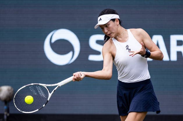 BAD HOMBURG, GERMANY - JUNE 23: Xinyu Wang (CHN) during the Bad Homburg Open powered by Solarwatt Singles match between Xinyu Wang (CHN) vs Leylah Fernandez (CAN) at Kurpark Bad Homburg on June 23, 2026 in Bad Homburg, Germany. Hessen Germany Copyright: xSteffiexWunderlx