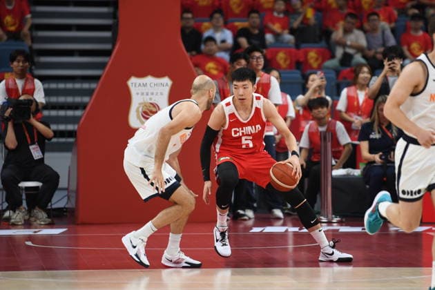 HANGZHOU, CHINA - JUNE 23: Players from Team China and Team Netherlands compete during the 2026 International Basketball Match on June 23, 2026 in Hangzhou, Zhejiang Province of China.  Copyright: xVCGx 111649957594