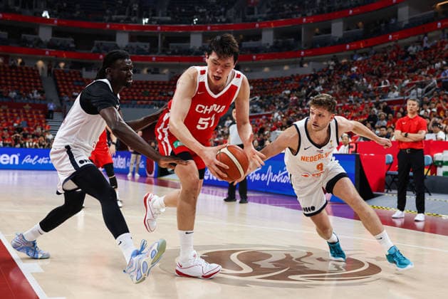 HANGZHOU, CHINA - JUNE 23: Yang Hansen 51 of Team China attends a training session ahead of the 2026 men s basketball warm-up match between China and the Netherlands on June 23, 2026 in Hangzhou, Zhejiang Province of China.  Copyright: xVCGx 111649957520