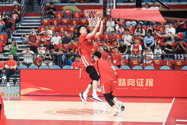 HANGZHOU, CHINA - JUNE 23: Zhu Junlong 26 of Team China warms up prior to the men s basketball International Friendly, Länderspiel, Nationalmannschaft match between China and Netherlands at AT Olympic Sports Center on June 23, 2026 in Hangzhou, Zhejiang Province of China. The game is part of the 2026 Men s Basketball International Friendly series held in Hangzhou.  Copyright: xVCGx 111649957836