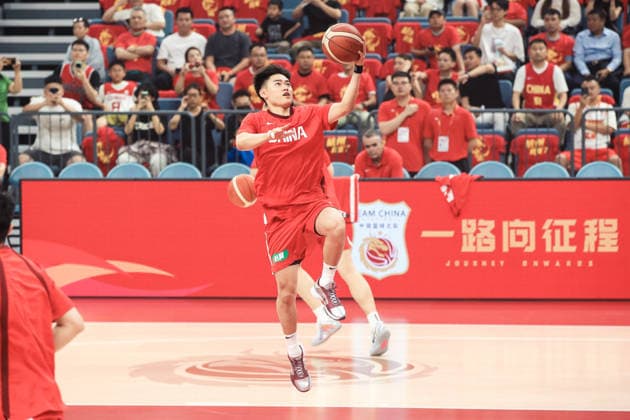 HANGZHOU, CHINA - JUNE 23: Zhao Weilun 24 of Team China warms up prior to the men s basketball warm-up match against Netherlands during the International Basketball Warm-Up Series on June 23, 2026 in Hangzhou, Zhejiang Province of China. The event is part of the 2026 men s basketball warm-up series held in Hangzhou.  Copyright: xVCGx 111649957842