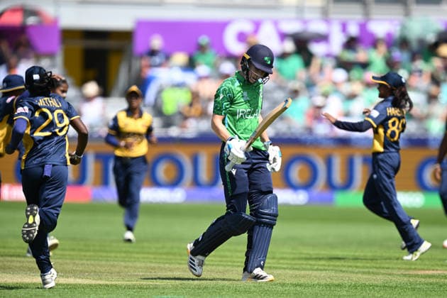 Sri Lanka Women v Ireland Women, ICC Women s T20 World Cup Wicket - Orla Prendergast of Ireland looks dejected as she walks back to the pavilion after being dismissed by Sugandika Dasanayaka of Sri Lanka during the ICC Women s T20 World Cup match between Sri Lanka Women and Ireland Women at the Seat Unique Stadium, Bristol, UK on 23 June 2026. Bristol Seat Unique Stadium Gloucestershire UK Editorial use only , Copyright: xGrahamxHuntx PSI-24399-0005