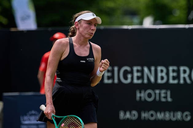 June 23, 2026, Bad Homburg, Hessen, Germany: Ekaterina Alexandrova reacts with clenched fist after the Match point against Ann Li of United States during the BAD HOMBURG OPEN powered by SOLARWATTT- WTA500 - Womens Tennis, 23.6.2026 in Bad Homburg (Tennis-Club Bad Homburg), Germany - Photo: Tennis 2026: Bad Hombug Open - WTA500: ALEXANDROVA 6:1 5:7 6:1 LI  - ZUMAs343 20260623_zsp_s343_079 Copyright: xMathiasxSchulzx