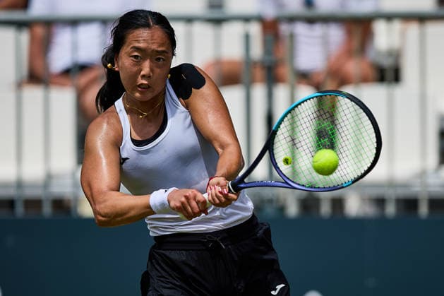 June 23, 2026, Bad Homburg, Hessen, Germany: Ann Li of United States returns with backhand to Ekaterina Alexandrova during the BAD HOMBURG OPEN powered by SOLARWATTT- WTA500 - Womens Tennis, 23.6.2026 in Bad Homburg (Tennis-Club Bad Homburg), Germany - Photo: Tennis 2026: Bad Hombug Open - WTA500: WANG 6:3 6:4 FERNANDEZ  - ZUMAs343 20260623_zsp_s343_091 Copyright: xMathiasxSchulzx