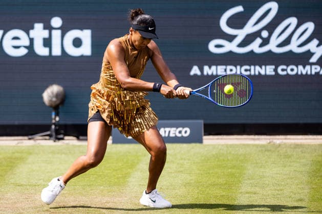 BAD HOMBURG, GERMANY - JUNE 23: Naomi Osaka (JPN) during the Bad Homburg Open powered by Solarwatt Singles match between Naomi Osaka (JPN) vs Elise Mertens (BEL) at Kurpark Bad Homburg on June 23, 2026 in Bad Homburg, Germany. Hessen Germany Copyright: xSteffiexWunderlx