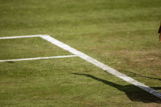 BAD HOMBURG, GERMANY - JUNE 23: Shadow of Naomi Osaka (JPN) during the Bad Homburg Open powered by Solarwatt Singles match between Naomi Osaka (JPN) vs Elise Mertens (BEL) at Kurpark Bad Homburg on June 23, 2026 in Bad Homburg, Germany. Hessen Germany Copyright: xSteffiexWunderlx