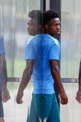Vini Jr. of Brazil reacts during a training session at center Columbia Park in Morristown, New Jersey, US, on 22 June 2026. Brazil national team, Nationalteam Training in Toronto !ACHTUNG: NUR REDAKTIONELLE NUTZUNG!  Copyright: xSebastiaoxMoreirax GRAF4111 20260623-55020683833_1