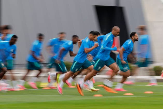 Players of Brazil react during a training session at center Columbia Park in Morristown, New Jersey, US, on 22 June 2026. Brazil national team, Nationalteam Training in New Jersey !ACHTUNG: NUR REDAKTIONELLE NUTZUNG!  Copyright: xSebastiaoxMoreirax GRAF4122 0859828421st