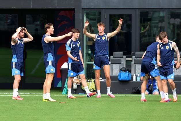 Scotland players during a training session Scotland Training, 2026 FIFA World Cup, WM, Weltmeisterschaft, Fussball Football, Inter Miami Stadium, Miami, Florida, USA - 23 Jun 2026Miami Inter Miami Stadium Florida (FL) United States of America EDITORIAL USE ONLY No use with unauthorised audio, video, data, fixture lists, club league logos or live services. Online in-match use limited to 120 images, no video emulation. No use in betting, games or single club league player publications.  Copyright: xChrisxArjoon Shutterstockx 16956018p