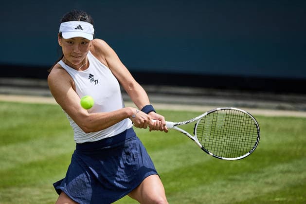 June 23, 2026, Bad Homburg, Hessen, Germany: XINYU WANG of China returns with backhand to L. Fernandez of Canada during the WTA, Tennis Damen Bad Homburg Open in Bad Homburg, Germany. Tennis 2026: WTA Bad Hombug Open: WANG 6:3 6:4 FERNANDEZ  - ZUMAs343 20260623_zsp_s343_081 Copyright: xMathiasxSchulzx