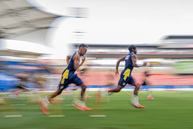 260623 Taha Ali and Anthony Elanga of the Swedish national football team at a training session during day 13 of the FIFA World Cup, WM, Weltmeisterschaft, Fussball 2026 on June 23, 2026 in Dallas. Photo: Petter Arvidson BILDBYRAN kod PA PA1250 fotboll football soccer fotball vm fotbolls-vm fotball-vm fotbolls-vm 2026 fifa world cup 2026 träning practice training sverige sweden sverige a day 13 bbeng *** June 23, 2026  Copyright: PETTERxARVIDSON BB260623PA023
