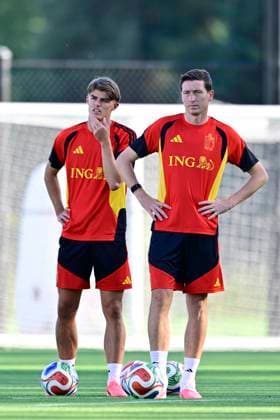 Belgian national football team - FIFA World Cup, WM, Weltmeisterschaft, Fussball 2026 - media activities 22 06 2026 RENTON, UNITED STATES OF AMERICA - JUNE 22 : De Ketelaere Charles midfielder of Belgium and Vanaken Hans midfielder of Belgium pictured during a training session of the Belgian national football team during the FIFA World Cup 2026 on June 22, 2026 in Renton, United States of America, 22 06 2026 Renton United States of America  Copyright: xJanxDexMeuleneirx