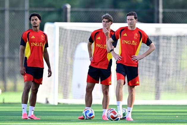 Belgian national football team - FIFA World Cup, WM, Weltmeisterschaft, Fussball 2026 - media activities 22 06 2026 RENTON, UNITED STATES OF AMERICA - JUNE 22 : De Winter Koni defender of Belgium, De Ketelaere Charles midfielder of Belgium and Vanaken Hans midfielder of Belgium pictured during a training session of the Belgian national football team during the FIFA World Cup 2026 on June 22, 2026 in Renton, United States of America, 22 06 2026 Renton United States of America  Copyright: xJanxDexMeuleneirx