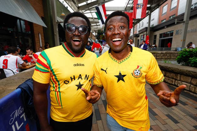 June 23, 2026; Foxborough, Massachusetts, USA; Ghana supporters gather at Patriot Place ahead of in a FIFA World Cup, WM, Weltmeisterschaft, Fussball 2026 Group L match between England and Ghana at Boston Stadium. (c) CSM - ZUMAc04_ 20260623_zma_c04_009 Copyright: xBurtxGranofskyx