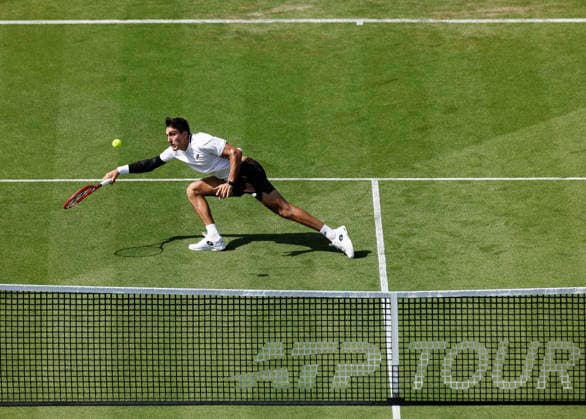 RECORD DATE NOT STATED 23rd June 2026; Devonshire Park Lawn Tennis Club, Eastbourne, East Sussex, England; Lexus Eastbourne Open Tennis, Day Three; Roman Andres Burruchaga (ARG) plays a forehand shot against Arthur Fery (GBR) HongboxChen