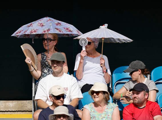 RECORD DATE NOT STATED 23rd June 2026; Devonshire Park Lawn Tennis Club, Eastbourne, East Sussex, England; Lexus Eastbourne Open Tennis, Day Three; Spectators enjoy the match between Zeynep Sonmez (TUR) and Harriet Dart (GBR) HongboxChen