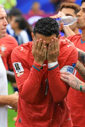 Cristiano Ronaldo of Portugal celebrates after scoring the 1-0 during the Group K soccer match between Portugal and Uzbekistan at the 2026 FIFA World Cup, WM, Weltmeisterschaft, Fussball 2026 group stage match at the Houston stadium, United States, 23 June 2026. FIFA World Cup 2026 - Group K - Portugal vs Uzbekistan !ACHTUNG: NUR REDAKTIONELLE NUTZUNG!  Copyright: xCarlosxRamirezx GRAF4302 20260623-55020685444_1