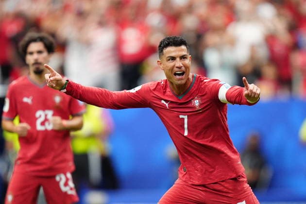 Portugal v Uzbekistan - FIFA World Cup, WM, Weltmeisterschaft, Fussball 2026 - Group K HOUSTON, USA - JUNE 23: Cristiano Ronaldo of Portugal celebrates after Nuno Mendes goal during the 2026 FIFA World Cup First Stage Group K match between Portugal and Uzbekistan at NRG Stadium (Houston Stadium) in Houston, Texas, United States on June 23, 2026. Hakan Akgun Anadolu Texas United States. Editorial use only. Please get in touch for any other usage.  Copyright: x2026xAnadoluxHakanxAkgunx