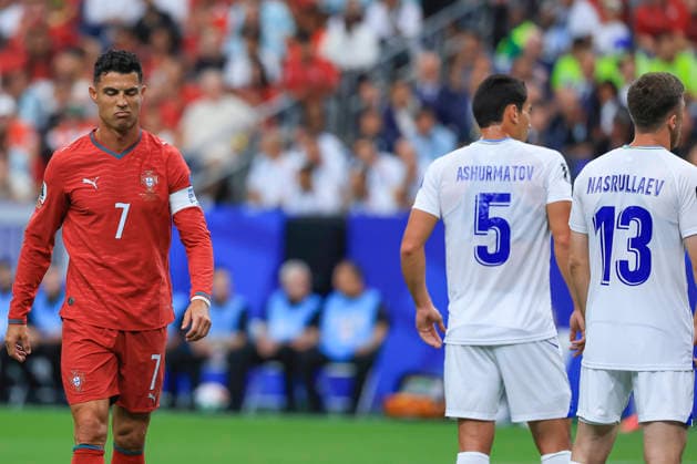 Cristiano Ronaldo (L) of Portugal reacts during the Group K soccer match between Portugal and Uzbekistan at the 2026 FIFA World Cup, WM, Weltmeisterschaft, Fussball 2026 group stage match at the Houston stadium, United States, 23 June 2026. FIFA World Cup 2026 - Group K - Portugal vs Uzbekistan !ACHTUNG: NUR REDAKTIONELLE NUTZUNG!  Copyright: xCarlosxRamirezx GRAF4317 0859839362st