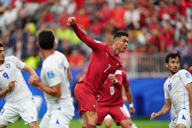 Portugal v Uzbekistan - FIFA World Cup, WM, Weltmeisterschaft, Fussball 2026 - Group K HOUSTON, USA - JUNE 23: Cristiano Ronaldo of Portugal in action during the 2026 FIFA World Cup First Stage Group K match between Portugal and Uzbekistan at NRG Stadium (Houston Stadium) in Houston, Texas, United States on June 23, 2026. Hakan Akgun Anadolu Texas United States. Editorial use only. Please get in touch for any other usage.  Copyright: x2026xAnadoluxHakanxAkgunx