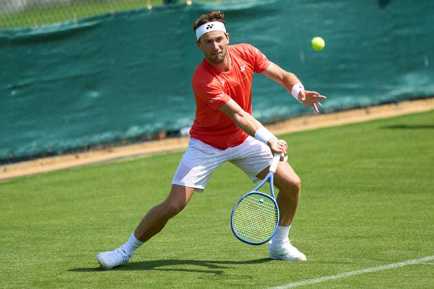 2026 Wimbledon, June 23, Practice LONDON, - JUNE 23: Casper Ruud of Norway playing on fresh courts during the 2026 Wimbledon, June 23, Practice at The all England club, Wimbledon on June 23, 2026 in London, GBR. London The all England club, Wimbledon GBR Copyright: xPeterxvanxdenxBerg ISIxPhotosx 9411