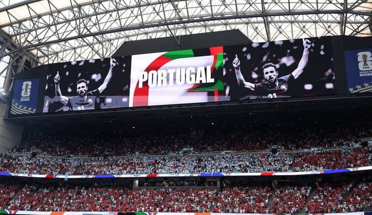 (260624) -- HOUSTON, June 24, 2026 -- The screen shows the picture of the late Portuguese player Diogo Jota before the group K match between Portugal and Uzbekistan at the 2026 FIFA World Cup, WM, Weltmeisterschaft, Fussball at Houston Stadium in Houston, the United States, June 23, 2026. ) (SP)U.S.-HOUSTON-FOOTBALL-FIFA WORLD CUP-GROUP K-POR VS UZB LixMing 