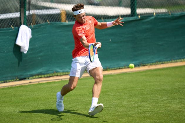 2026 Wimbledon, June 23, Practice LONDON, - JUNE 23: Casper Ruud of Norway playing on fresh courts during the 2026 Wimbledon, June 23, Practice at The all England club, Wimbledon on June 23, 2026 in London, GBR. London The all England club, Wimbledon GBR Copyright: xPeterxvanxdenxBerg ISIxPhotosx 9411
