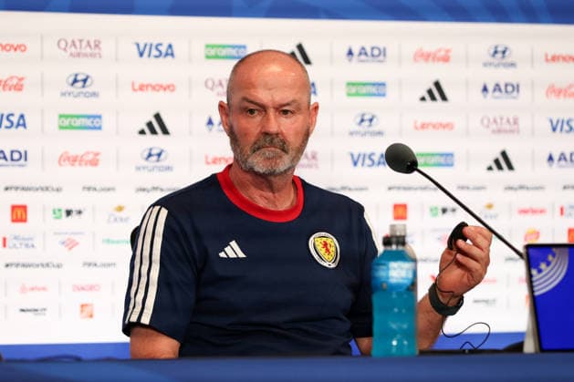 Steve Clarke, coach of Scotland during a press conference, PK, Pressekonferenz Scotland Press Conference, 2026 FIFA World Cup, WM, Weltmeisterschaft, Fussball Football, Miami Stadium, Miami, Florida, USA - 23 Jun 2026Miami Miami Stadium Florida (FL) United States of America EDITORIAL USE ONLY No use with unauthorised audio, video, data, fixture lists, club league logos or live services. Online in-match use limited to 120 images, no video emulation. No use in betting, games or single club league player publications.  Copyright: xChrisxArjoon Shutterstockx 16956019a