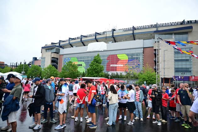 England v Ghana - FIFA World Cup, WM, Weltmeisterschaft, Fussball 2026 - Group L FOXBOROUGH, USA - JUNE 23: A view of the stadium as Gillette covered up their stadium logo prior the 2026 FIFA World Cup First Stage Group L match between England and Ghana at Gillette Stadium (Boston Stadium) in Foxborough, Massachusetts, United States on June 23, 2026. Abdulhamid Hosbas Anadolu Massachusetts United States. Editorial use only. Please get in touch for any other usage.  Copyright: x2026xAnadoluxAbdulhamidxHosbasx