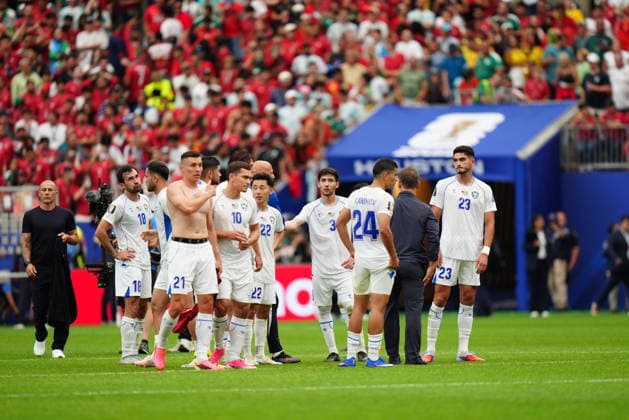 Portugal v Uzbekistan - FIFA World Cup, WM, Weltmeisterschaft, Fussball 2026 - Group K HOUSTON, USA - JUNE 23: Players of Uzbekistan react after the 2026 FIFA World Cup First Stage Group K match between Portugal and Uzbekistan at NRG Stadium (Houston Stadium) in Houston, Texas, United States on June 23, 2026. Hakan Akgun Anadolu Texas United States. Editorial use only. Please get in touch for any other usage.  Copyright: x2026xAnadoluxHakanxAkgunx