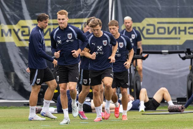SOCCER - FIFA World Cup, WM, Weltmeisterschaft, Fussball 2026, preview SANTA BARBARA,CALIFORNIA,USA,23.JUN.26 - SOCCER - FIFA World Cup 2026, USA, Mexico, Canada, preview, OEFB, Oesterreichischer Fussball-Bund, training team AUT. Image shows Michael Svoboda, Philipp Lienhart, David Affengruber and Alexander Prass (AUT).  GEPAxpictures xArminxRauthner