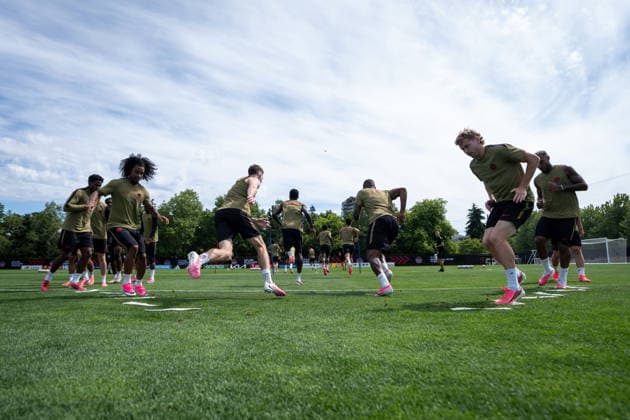 June 23, 2026, Vancouver, Bc, CANADA: Team Canada players take part in a FIFA World Cup, WM, Weltmeisterschaft, Fussball training session in Vancouver on Tuesday, June 23, 2026. Canada News - June 23, 2026  - ZUMAc35_ 20260623_zaf_c35_051 Copyright: xEthanxCairnsx