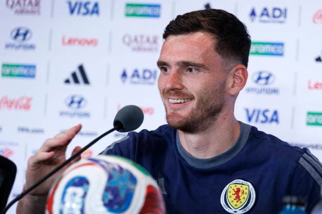 FIFA World Cup, WM, Weltmeisterschaft, Fussball 2026 - Scotland press conference, PK, Pressekonferenz Andy Robertson of Scotland attends the press conference of Scotland one day ahead of the FIFA World Cup 2026 Group C match between Scotland and Brazil at Miami Stadium in Miami, Florida, USA, 23 June 2026. MIAMI FLORIDA United States  Copyright: xCRISTOBALxHERRERA-ULASHKEVICHx