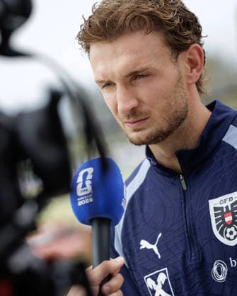 SOCCER - FIFA World Cup, WM, Weltmeisterschaft, Fussball 2026, preview SANTA BARBARA,CALIFORNIA,USA,23.JUN.26 - SOCCER - FIFA World Cup 2026, USA, Mexico, Canada, preview, OEFB, Oesterreichischer Fussball-Bund, press conference, PK, Pressekonferenz team AUT. Image shows Stefan Posch (AUT).  GEPAxpictures xArminxRauthner