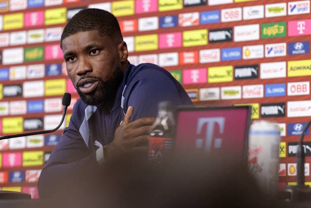 SOCCER - FIFA World Cup, WM, Weltmeisterschaft, Fussball 2026, preview SANTA BARBARA,CALIFORNIA,USA,23.JUN.26 - SOCCER - FIFA World Cup 2026, USA, Mexico, Canada, preview, OEFB, Oesterreichischer Fussball-Bund, press conference, PK, Pressekonferenz team AUT. Image shows Kevin Danso (AUT).  GEPAxpictures xArminxRauthner